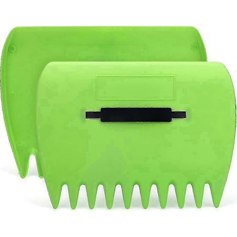 Râteau à main 25-26 pour le ramassage des feuilles - Pelle en plastique vert pour un nettoyage efficace du jardin (1/4)