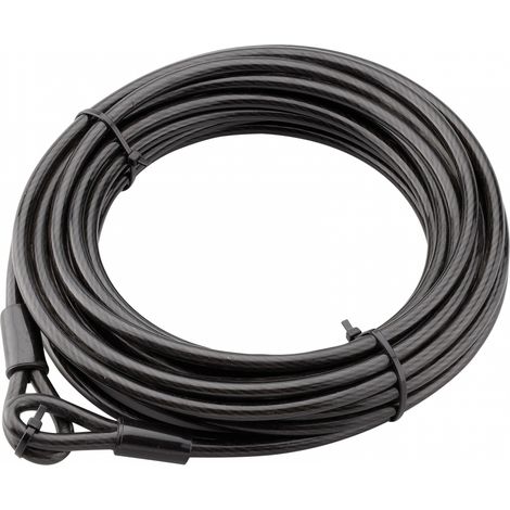Thirard – Câble antivol Twisty 12m – Acier gainé PVC Ø 8mm – Résistant aux tentatives de coupe – Pour vélo et abri de jardin