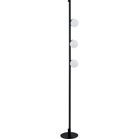 LED Lampadaire, lampadaire 4 flammes, lampadaire en acier et plastique, lampe salon, lampe bureau en noir et blanc, lampe avec interrupteur à pied (1/3)