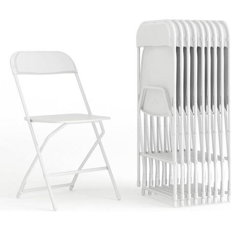 ORION91 Silla Plegable ANDROMEDA Polietileno y Estructura Metálica Color Blanco (44x44x80 cm) Camping Comedor Oficina Salón Teletrabajo Hostelería Restaurante Cocina - SpazioLuzio - Unidad (1/5)