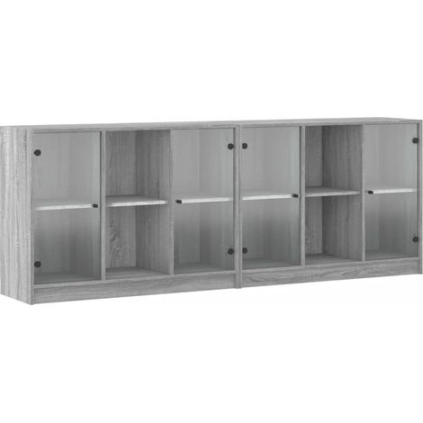 Bibliothèque,Armoire à Livres avec portes sonoma gris 204x37x75 cm CFW6588105 (1/5)