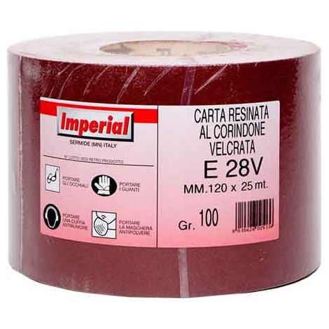 HOJA ABRASIVA CON VELCRO 'E 28V' Grano 180 - rollo mm 120x25