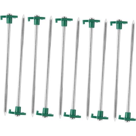 10 pièces Lot de Piquets de Tente Acier Inoxydable Renforcé Piquets Robustes pour Camping Fixation Sols Durs avec Tête Pointue pour Cordeau Accessoires pour Tentes et Bâches (1/5)