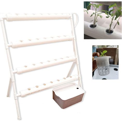 Senderpick – Kit de culture hydroponique 36 sites – 4 tubes en PVC-U – Système de culture sans terre – Pompe incluse pour jardinage éducatif (1/5)