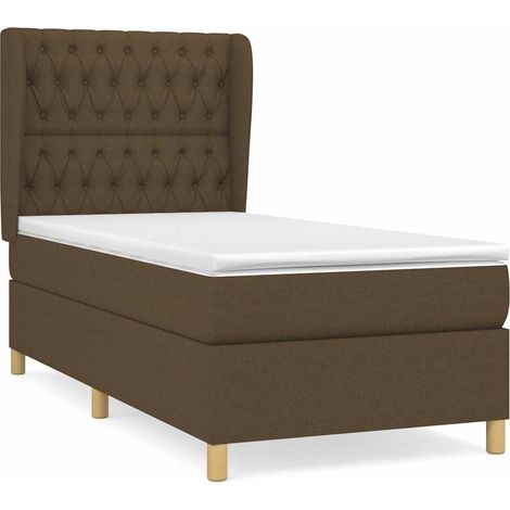 Maison Exclusive - Boxspringbett mit Matratze Dunkelbraun 100x200 (1/5)