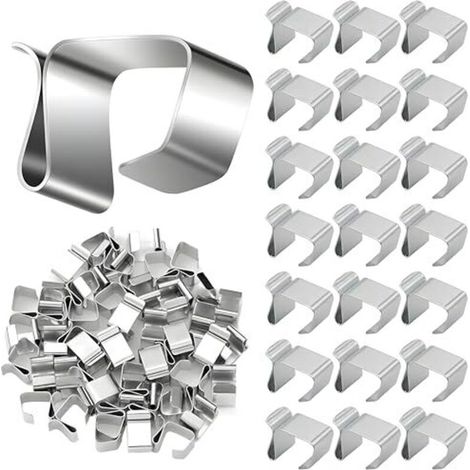 50 Dachrinnenhaken für Lichterketten, Edelstahl-Weihnachtsbeleuchtung, Metall-Dachrinnenhaken für Weihnachtsbeleuchtung, Mini-Dachrinnenhaken usw.