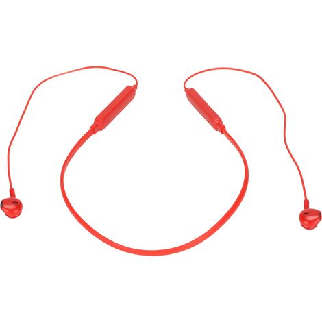 Écouteurs Bluetooth tour de cou IPX7 étanches, réduction de bruit, basses profondes, flexibles, sans fil, pour le sport, rouges (1/5)