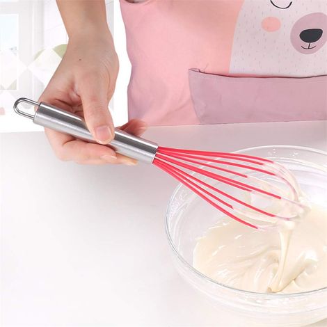 Mélangeur d'oeufs, Fouet manuel en silicone Mélangeur d'oeufs Batteur Poignée en acier inoxydable Cuisson Cuisine Cuisine Outil-Rendre la vie plus facile et plus saine.