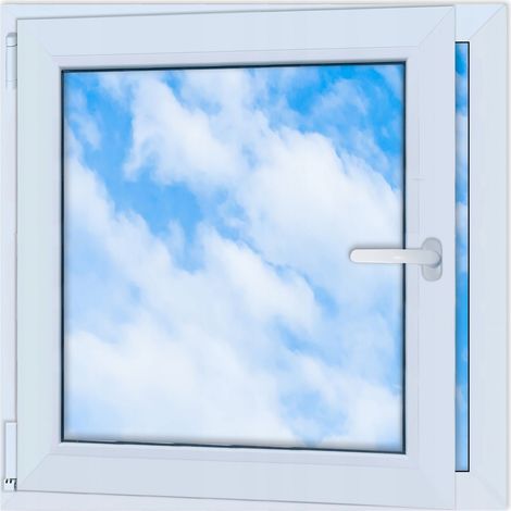 PVC-Fenster weiß 80x80 LINKS, neues 800x800 mm Doppelglas-Dreh-Kipp-Fenster RU