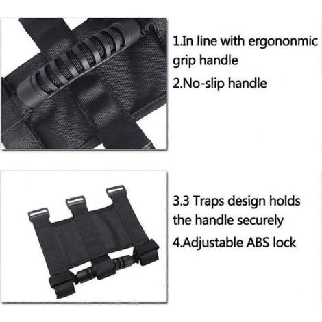 Poignée Barre À Rouleaux - Compatible Arceau Sécurité 2 À 3 Pouces - Pour Jeep Wrangler CJ YJ TJ JK 1987-2018 - Lot De 2 (1/5)