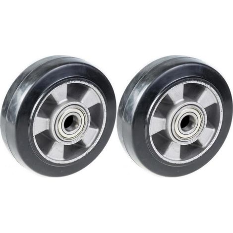 Wheel 152mm 6" black rubber