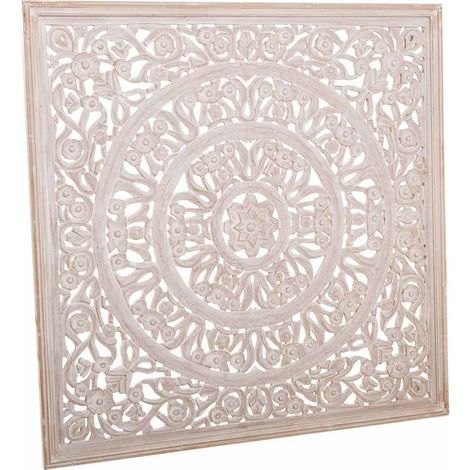 Panel de madera artesanal blanco 120x120x2,5