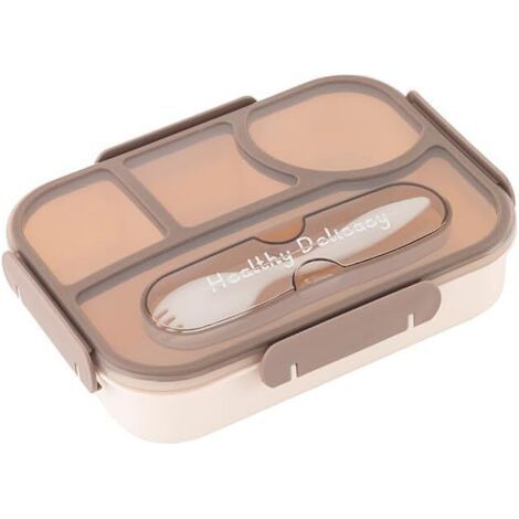 QORVA-Lunch Box Bento 4 compartiments couleur kaki, étanche, lavish au lave-vaisselle et sans BPA, pour repas (1/3)
