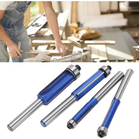 Outil de finition professionnel Flash Silver Blue, tige de 6,35 mm (1/4"), lot de 4 fraises à bois (1/5)