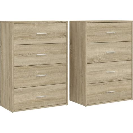 Credenza a buffet cassettiera mobile contenitore organizer cucina soggiorno salotti set di 2 Sonoma 60 x 31 x 84 cm legno ingegnerizzato marrone 020036818