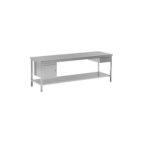 eurokraft basic Tavolo da lavoro in acciaio inox 1 armadio