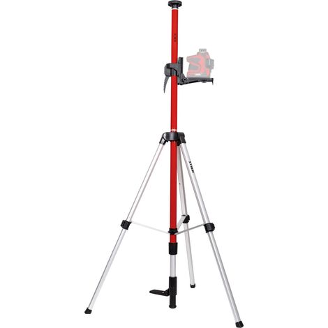 STIER Teleskopstange für Kreuzlinienlaser 360 cm, Lasermessgeräte & Zubehör, 20 - max. 365 cm Höhe, Teleskopstütze für Nivelliergeräte, Kompatibel mit 1/4" und 5/8" Gewindeschrauben