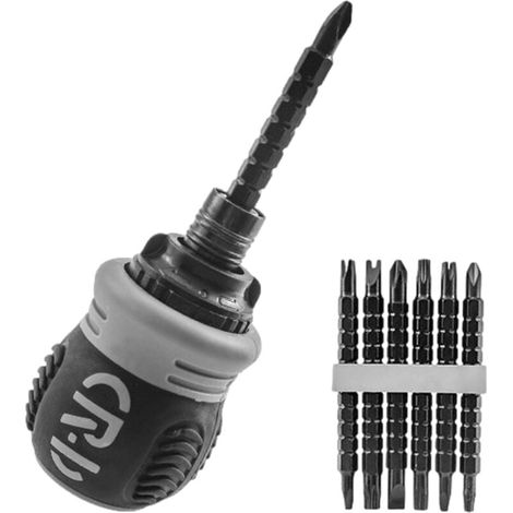 Mini-tournevis à cliquet Ulisembests, jeu d'outils de tournevis à cliquet, jeu d'outils de tournevis manuel avec poignée antidérapante pour voitures et appareils électroménagers (1/4)