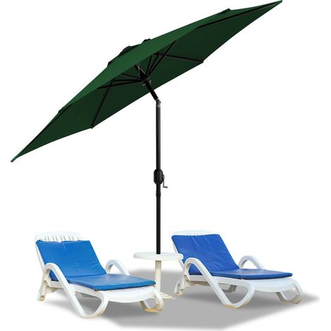 SWANEW Ombrellone rotondo da giardino, protezione UV fino a UV30+, Inclinabile, supporto acve, 270cm, Verde (1/5)