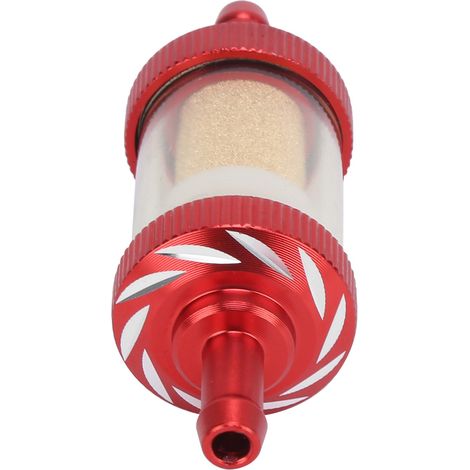Hitzebeständiger ABS-Motorradkraftstofffilter, graviert, für 6-mm-Kraftstoffanschluss, rot, Motorrad, Ersatzteil für Kraftfahrzeuge. (1/5)