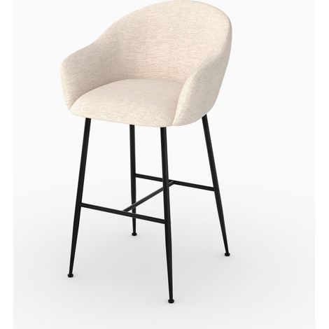 Sillas de bar en tejido bouclé blanco 76 cm - Socky (1/4)