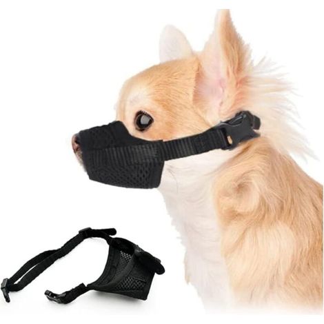 Muselière Nylon pour Chiens - Muselière Respirante Taille XS pour Chiens Moyens, Prévention de Morsures, Aboiements et Mastication