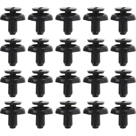 Bardusch 50pcs Clips de Retenue de Radiateur de Moteur de Voiture 5325920030 Compatible avec Avensis Rivets en Plastique Clips de Garniture Automatique Clip de Fixation pour Trou de 7mm, Noir (1/5)