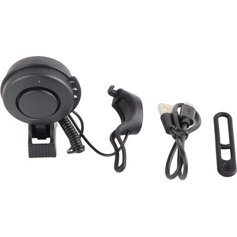 Klaxon électrique pour vélo IP65 120dB rechargeable USB 3 modes sonores pièces de trottinette tram modification guidon (1/5)