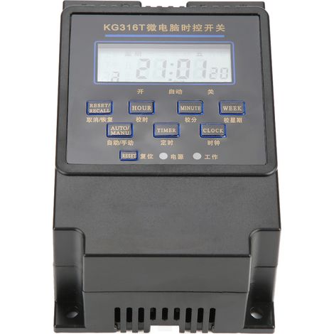 Minuterie programmable numérique LCD KG316T-A à microprocesseur (220 V CA) (1/5)
