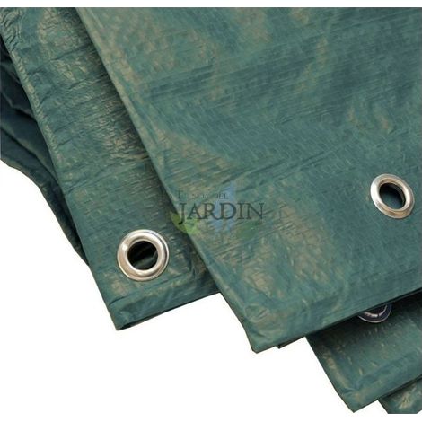 Voile d'ombrag vert renforcé 1,9 x 2,9 mètres 120 gr/m2 avec œillets, Toile Protection Solaire (1/5)