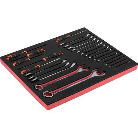 Schlüssel und Steckschlüssel Bahco wrench and screwdriver set Schaumstoff (1/3)