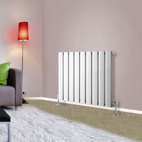 Modern Designer Radiator Chrome Column Flat Panel Central Heating Horizontal Single 600x612mm (1/4)