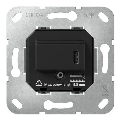 Gira USB-Spannungsvers. PD 1f Typ C Einsatz Schwarz [236300], 2363 00