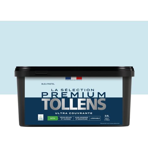 Tollens - Peinture intérieure couleurs - La Sélection Premium Satin - Ultra Couvrante - Bleu Pastel 2,5 L - 30m²