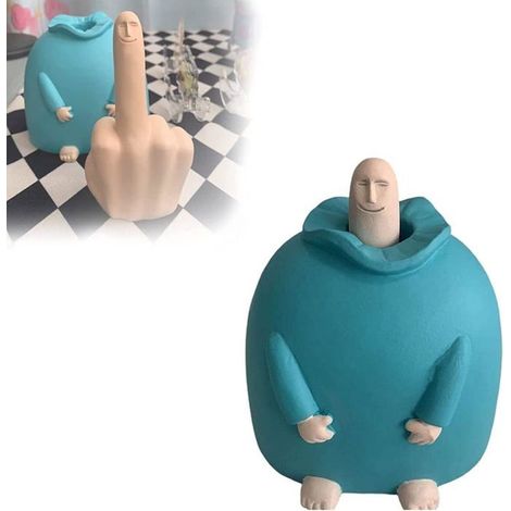 Lustige Dekoration: ungewöhnliche Resin-Figur in Form eines Stinkefingers, originelle Handskulptur.