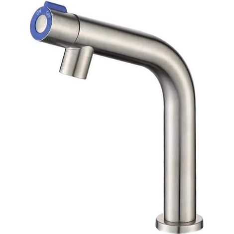d'évier de salle de bain avec interrupteur rotatif une poignée pour lavabo d'eau froide pour baignoire à pied et jardin extérieur en (1/4)