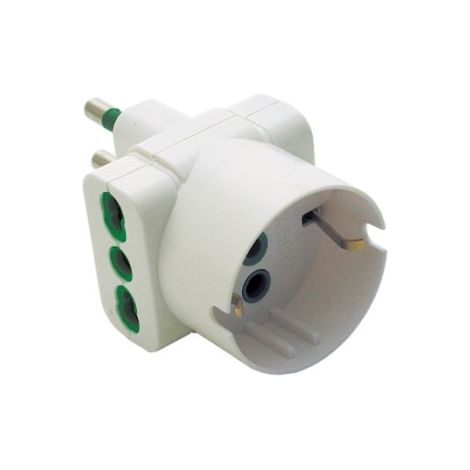 Adattatore triplo schuko +2 prese 2P+T.16A