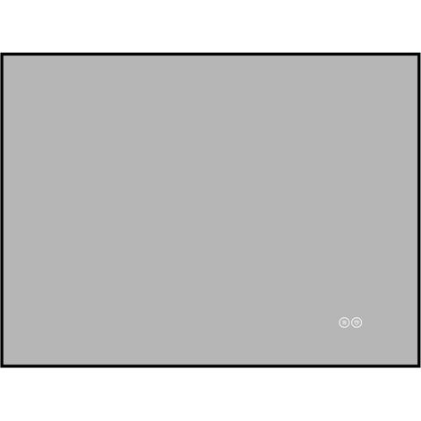 Miroir de salle de bain LED 50x70 cm avec cadre en aluminium, éclairage arrière, anti-buée, 3 couleurs de lumière, dimmable en continu, fonction mémoire (1/5)