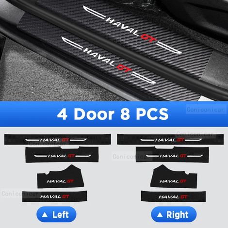 (8 pièces) Pour HAVAL H6 GT 2022-2024 : protection de hayon,seuil de porte,pédale,accessoires en fibre de carbone,style cuir PU,autocollant de voiture (1/3)