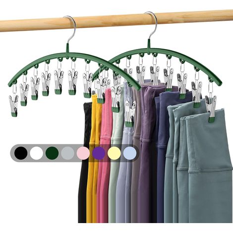 Leggings-Organizer für den Kleiderschrank, Metallbügel für Yogahosen, 2er-Set, platzsparend, grün (1/5)