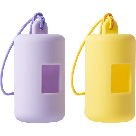 Waste Bag Dispenser for Dogs, Dog Waste Bags with Dispenser and Elastic Rope, Waterproof, One-Piece Moulded Soft Plastic Dog Waste Bag Dispenser, Set of 2 (1/5)