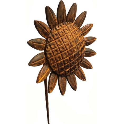 Sunflower 4Ft Plant Pin (Pack of 3) - Steel - W160 x H121.9 cm - Bare Metal/Ready to Rust