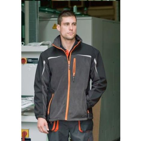 967/S CHAQUETA CORTAVIENTOS 92% POLIESTER 8% ELASTANO FORRO POLAR GRIS OSCURO/NEGRO DETALL - JUBA