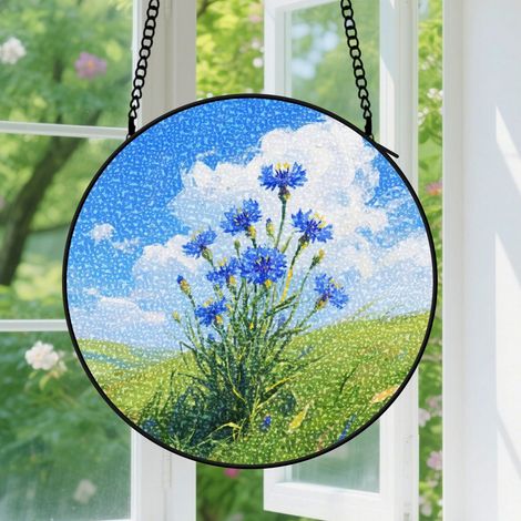 Suspension en vitrail - Attrape-soleil en verre pour maison, décoration unique élégante, cadeau Anniversaire pour professeur, élève, collègue 9cm (1/5)