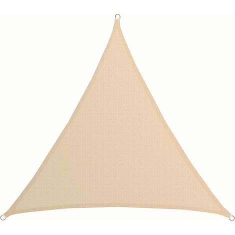 Voile D'ombrage Uv - 2x2x2 Hdpe Triangle Protection Solaire - Toile De Jardin Balcon Beige (1/5)