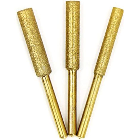 Lot de 8 mèches de tronçonneuse, affûteuse diamantée plaquée titane, lime électrique haute dureté (1/5)
