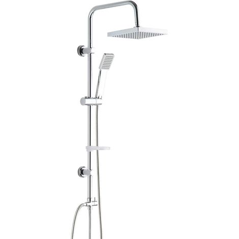 Colonna doccia senza miscelatore in colore cromo modello quadro Damast Nature 18186  Cromo