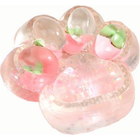 BelleRise - Squishy patte de chat– Effet slow rising et paillettes – Anti-stress kawaii pour la détente (1/4)