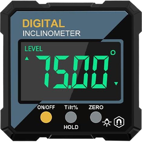 Jauge d'angle électronique - Rapporteur numérique - Inclinomètre portable  Boîte de mesure intelligente pour menuiserie, ingénierie, usinage, lecteur de degrés magnétique pour étalonnage de niveau (1/5)