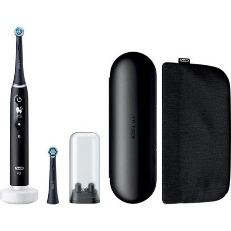 Cepillo de dientes eléctrico - ORAL-B - iO 6 - 2 cabezales - Estuche de viaje premium - Negro